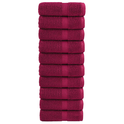 Premium vaskehåndklæder SOLUND 10 stk. bordeaux 30x30 cm 600 gsm