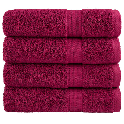 Premium håndklæder SOLUND 4 stk. bordeaux 50x100 cm 600 gsm