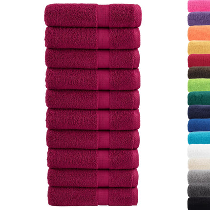 Premium badehåndklæder SOLUND 10 stk. bordeaux 100x150 cm 600 gsm