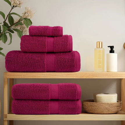 Premium badehåndklæder SOLUND 10 stk. bordeaux 100x150 cm 600 gsm