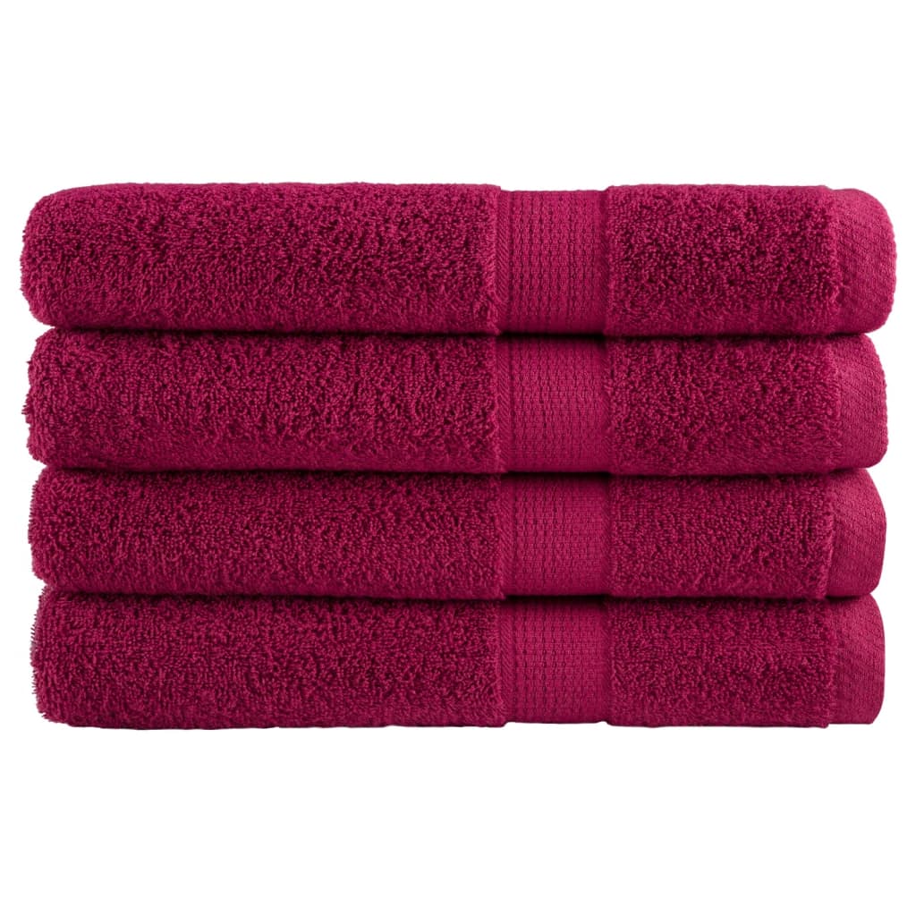 Premium saunahåndklæder SOLUND 4 stk. bordeaux 80x200 cm 600 gsm