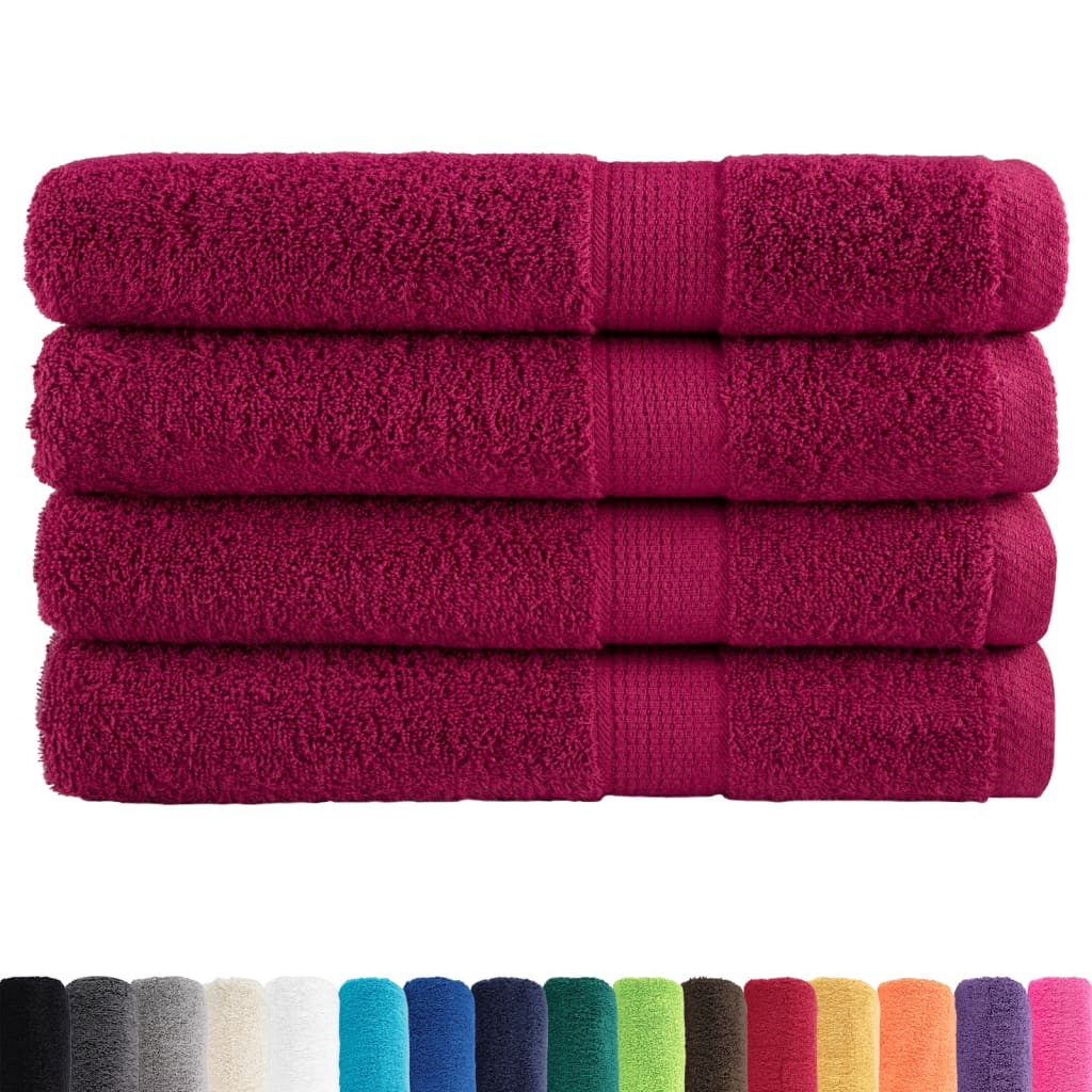 Premium saunahåndklæder SOLUND 4 stk. bordeaux 80x200 cm 600 gsm