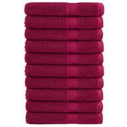 Premium saunahåndklæder SOLUND 10 stk. bordeaux 80x200 cm 600 gsm
