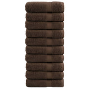 Premium badehåndklæder SOLUND 10 stk. brun 70x140 cm 600 gsm
