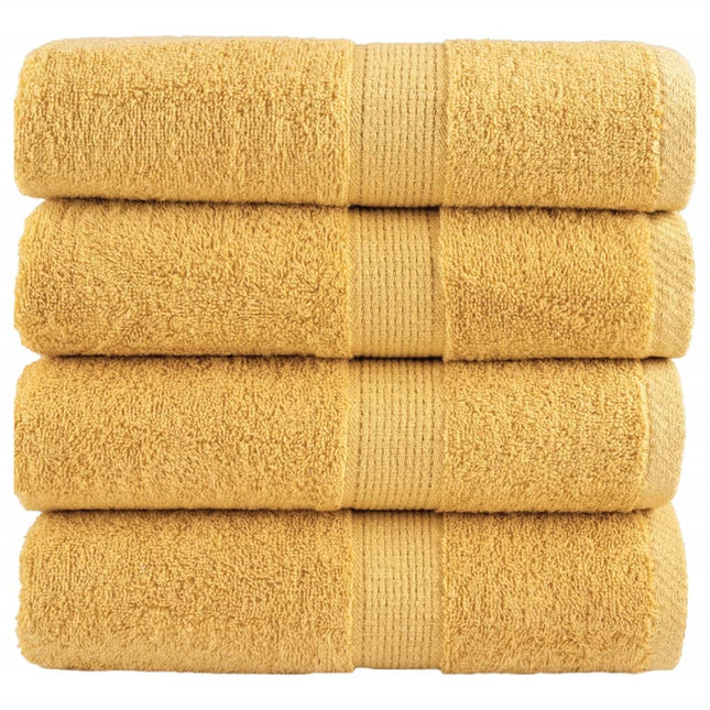 Premium vaskehåndklæder SOLUND 4 stk. guld 30x30 cm 600 gsm