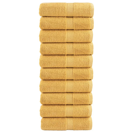 Premium vaskehåndklæder SOLUND 10 stk. guld 30x30 cm 600 gsm