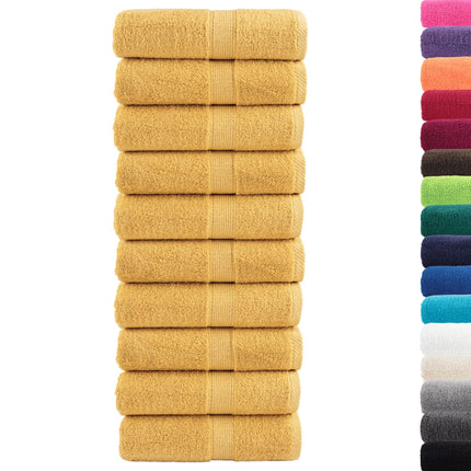 Premium vaskehåndklæder SOLUND 10 stk. guld 30x30 cm 600 gsm