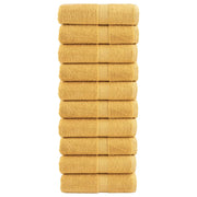 Premium gæstehåndklæder SOLUND 10 stk. guld 30x50 cm 600 gsm