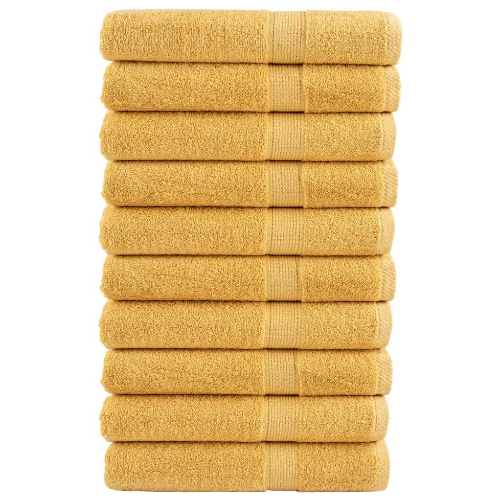 Premium saunahåndklæder SOLUND 10 stk. guld 80x200 cm 600 gsm