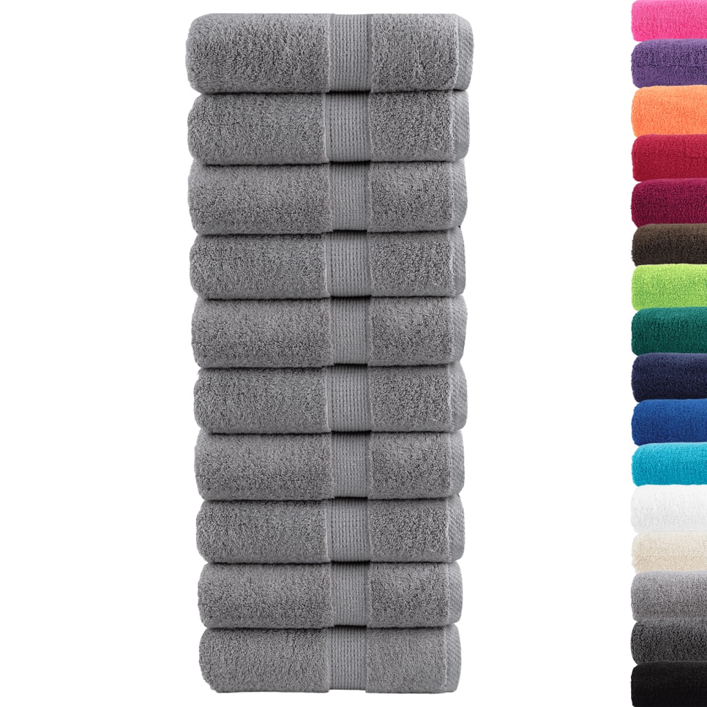 Premium vaskehåndklæder SOLUND 10 stk. grå 30x30 cm 600 gsm