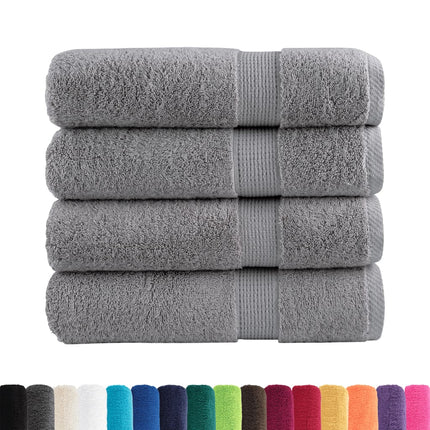 Premium badehåndklæder SOLUND 4 stk. grå 100x150 cm 600 gsm