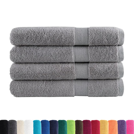 Premium saunahåndklæder SOLUND 4 stk. grå 80x200 cm 600 gsm