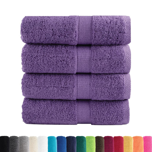 Premium vaskehåndklæder SOLUND 4 stk. lilla 30x30 cm 600 gsm