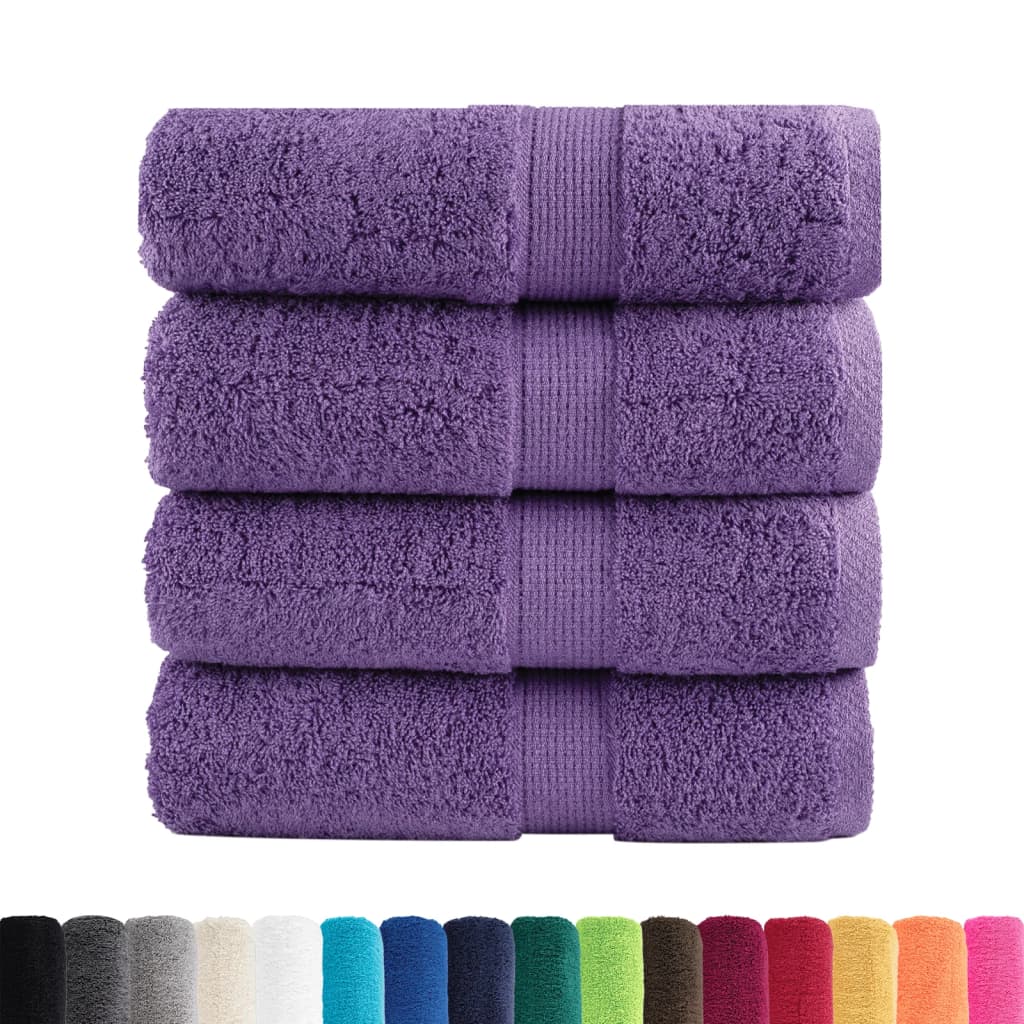 Premium vaskehåndklæder SOLUND 4 stk. lilla 30x30 cm 600 gsm