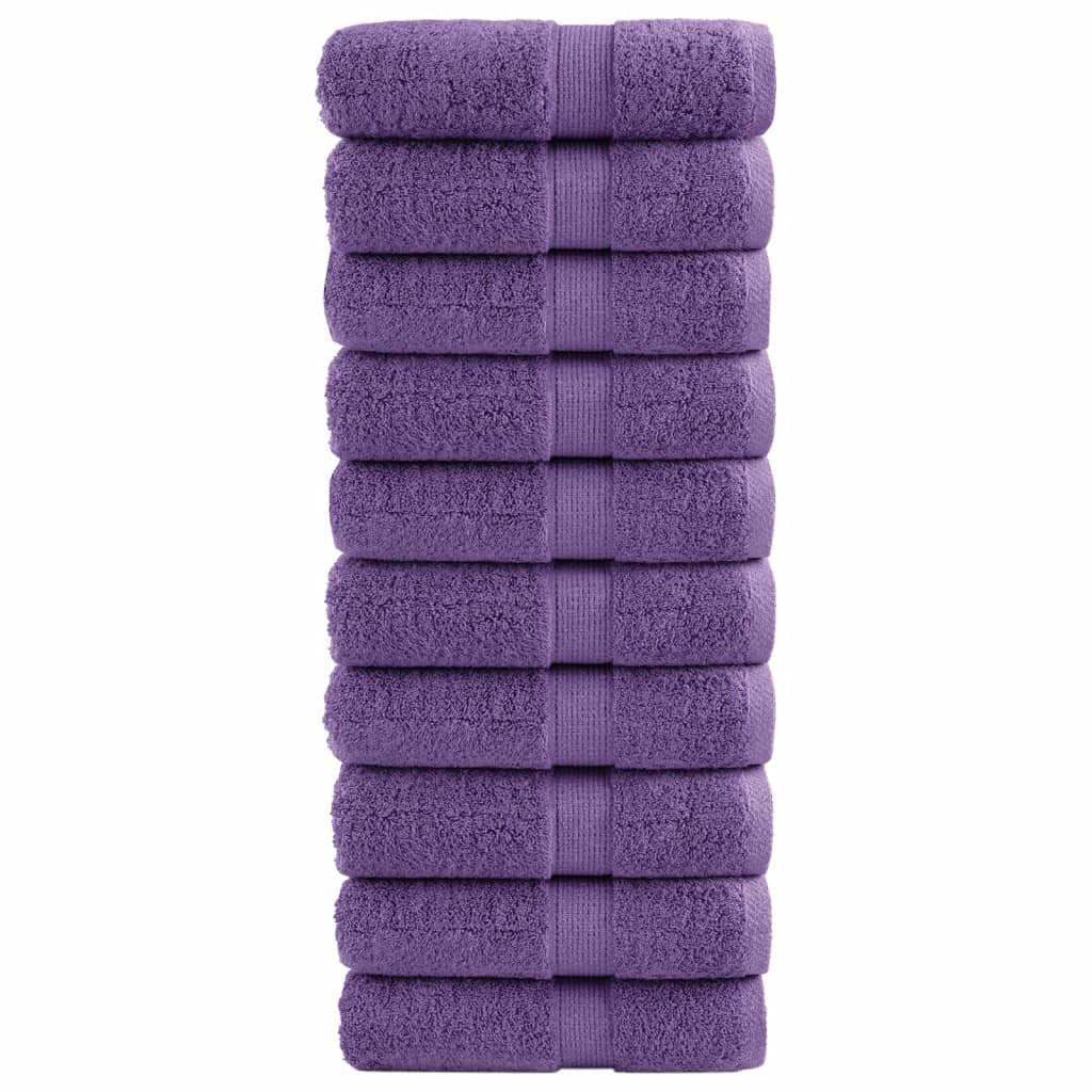 gæstehåndklæder SOLUND 10 stk. Premium 30x50 cm 600 g/m2 lilla