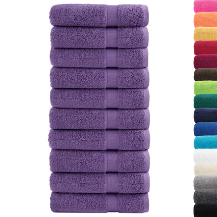 Premium badehåndklæder SOLUND 10 stk. lilla 100x150 cm 600 gsm