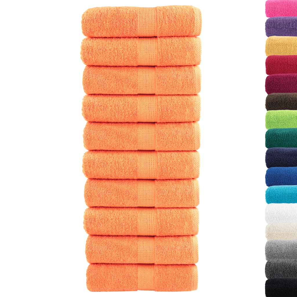 Premium vaskehåndklæder SOLUND 10 stk. orange 30x30 cm 600 gsm