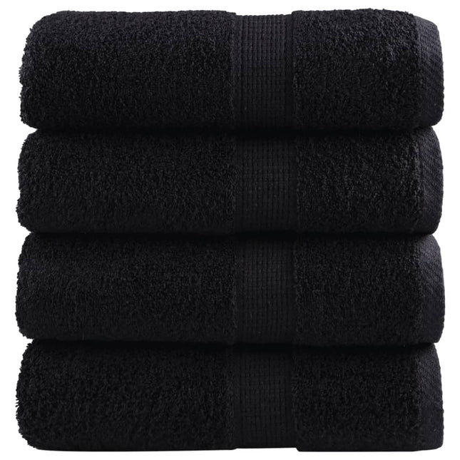 Premium vaskehåndklæder SOLUND 4 stk. sorte 30x30 cm 600 gsm