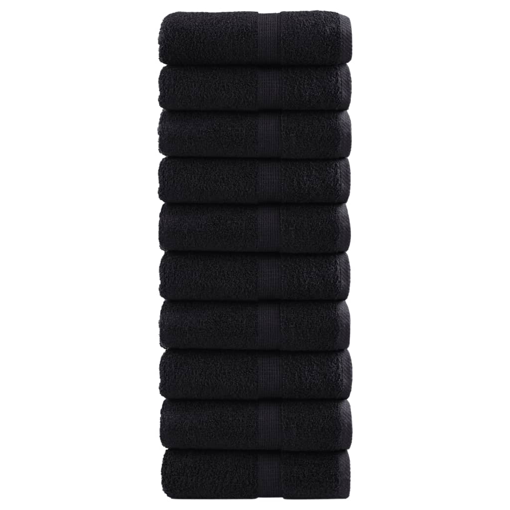 Premium vaskehåndklæder SOLUND 10 stk. sorte 30x30 cm 600 gsm