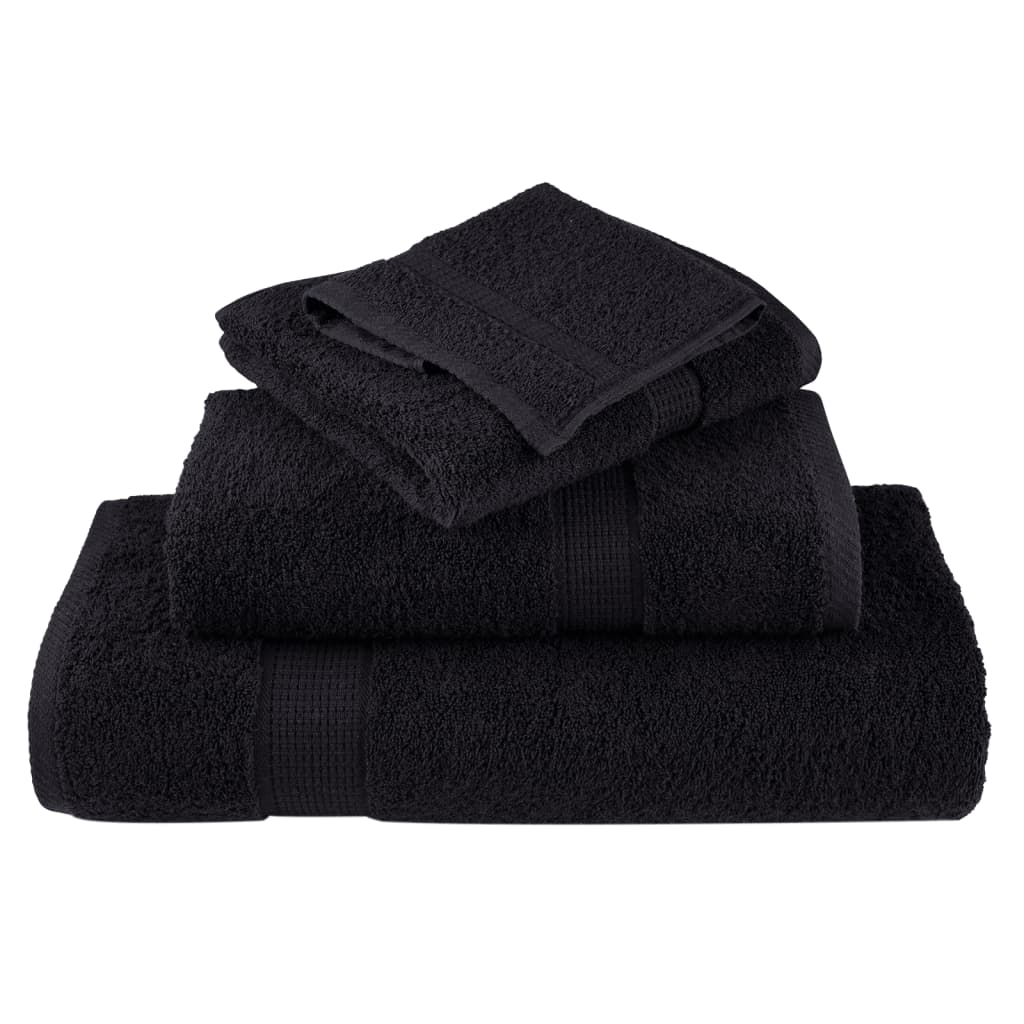 Premium vaskehåndklæder SOLUND 10 stk. sorte 30x30 cm 600 gsm