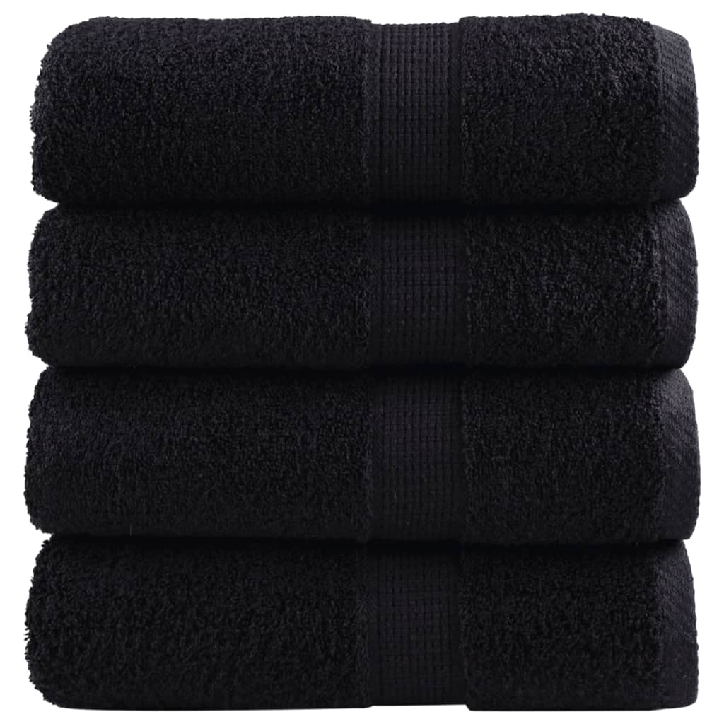 gæstehåndklæder SOLUND 4 stk. Premium 30x50 cm 600 g/m2 sort