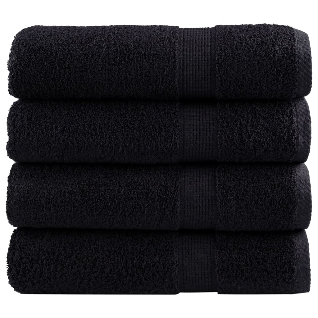 håndklæder SOLUND 4 stk. Premium 70x140 cm 600 g/m2 sort billede