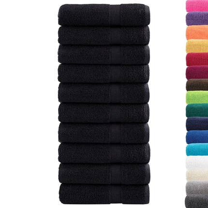 Premium badehåndklæder SOLUND 10 stk. sort 100x150 cm 600 gsm