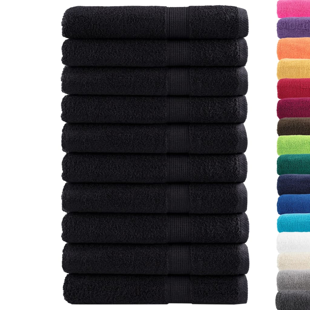 saunahåndklæder SOLUND 10 stk. Premium 80x200 cm 600 g/m2 sort