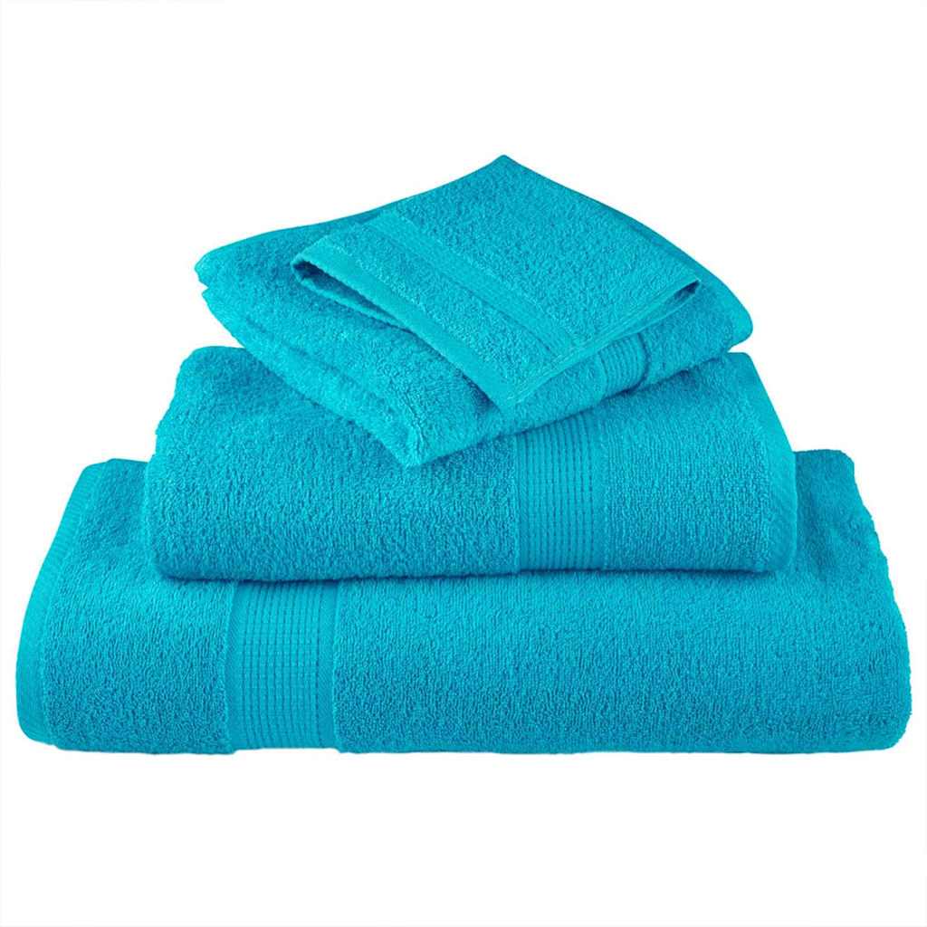 Gæstehåndklæde SOLUND 4 pcs Turkis 15 x 21 cm 550 gsm