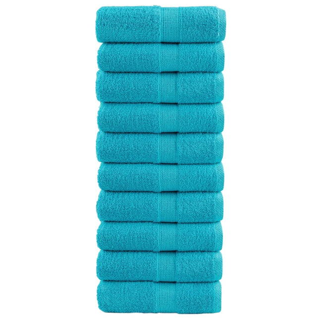 Premium vaskehåndklæder SOLUND 10 stk. turkis 30x30 cm 600 gsm