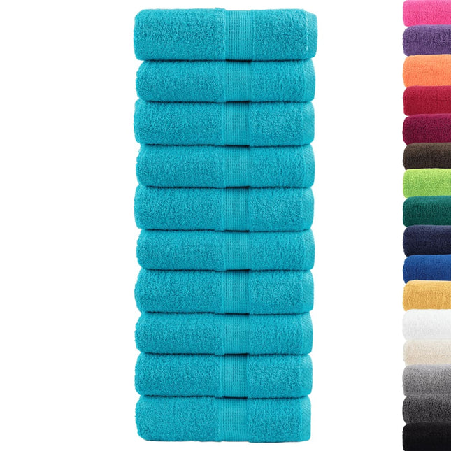 Premium vaskehåndklæder SOLUND 10 stk. turkis 30x30 cm 600 gsm