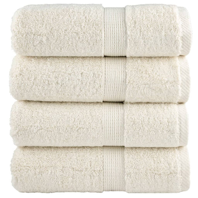 Premium vaskehåndklæder SOLUND 4 stk. cremefarvede 30x30 cm 600 gsm