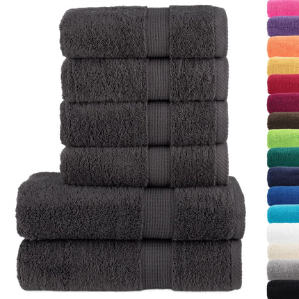 håndklæder 6 stk. Premium SOLUND 600 g/m2 antracit