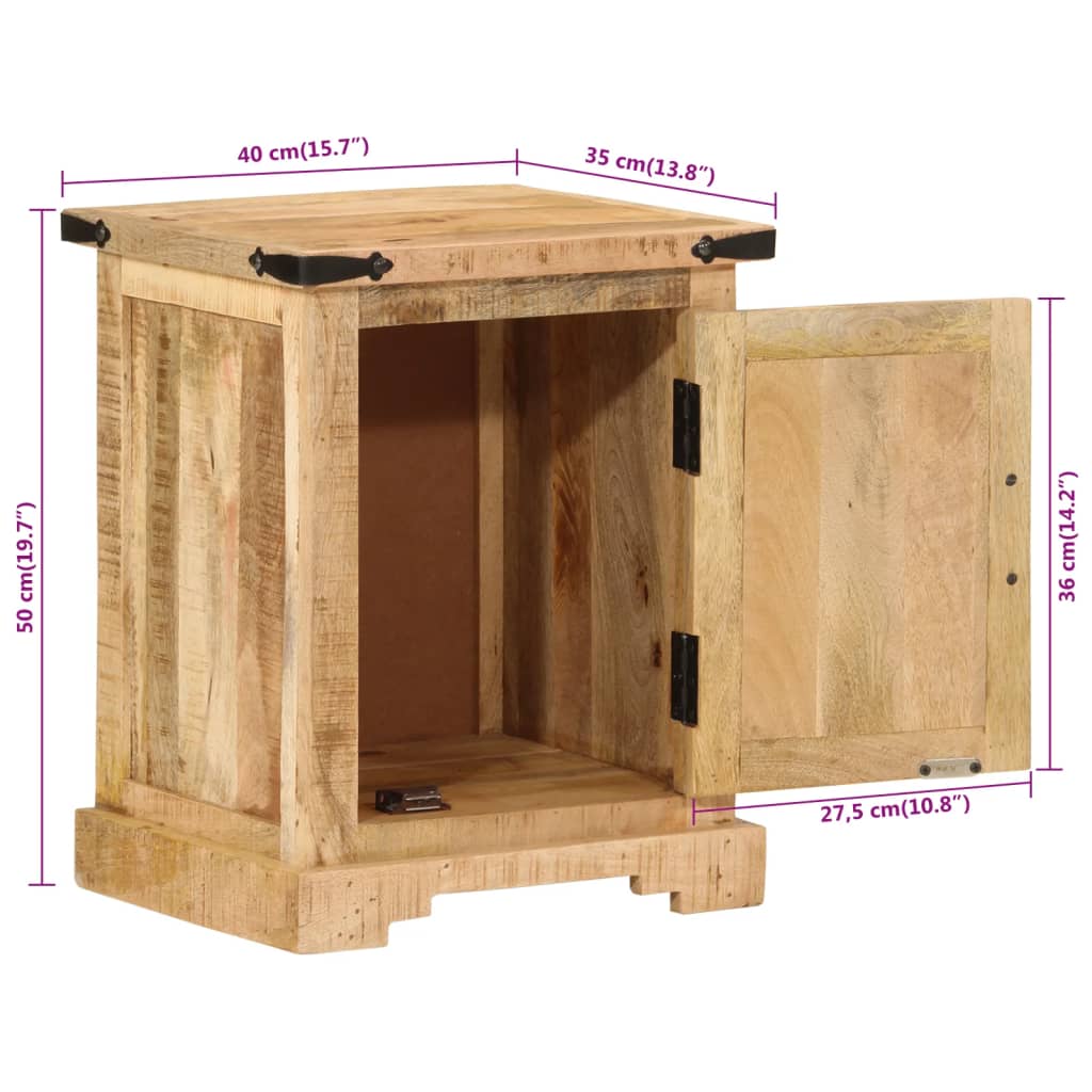 sengebord 40x35x50 cm massivt mangotræ