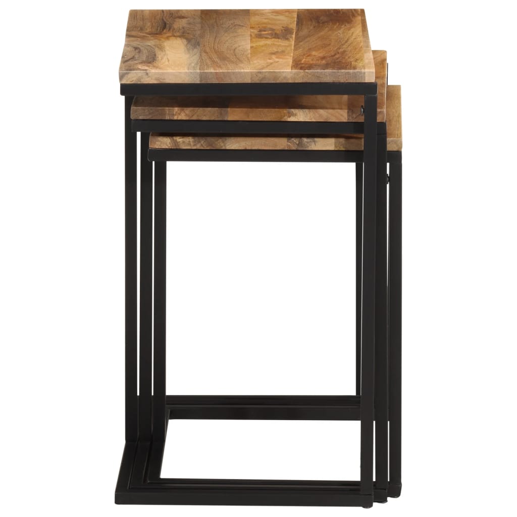 indskudsborde 3 stk. massivt akacietræ