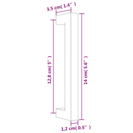 skabshåndtag 20 stk. 128 mm rustfrit stål sølvfarvet