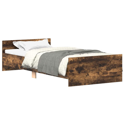 sengeramme 90x200 cm uden madras konstrueret træ røget eg
