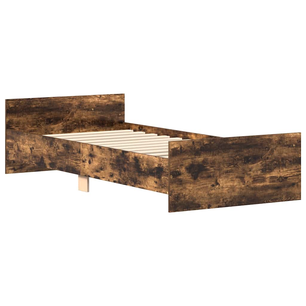 sengeramme 90x190 cm uden madras konstrueret træ røget eg