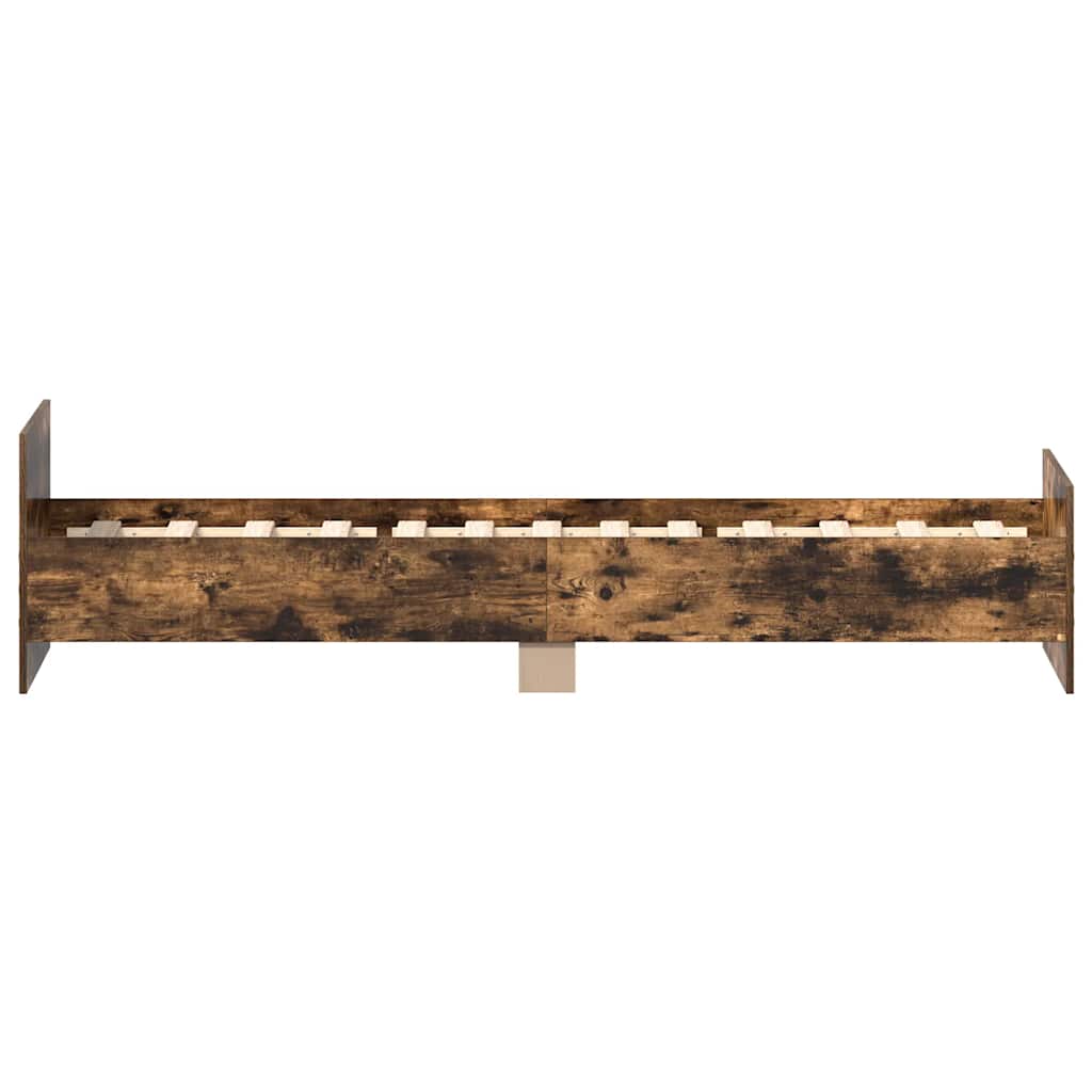 sengeramme 90x190 cm uden madras konstrueret træ røget eg