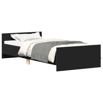 sengeramme 75x190 cm konstrueret træ sort