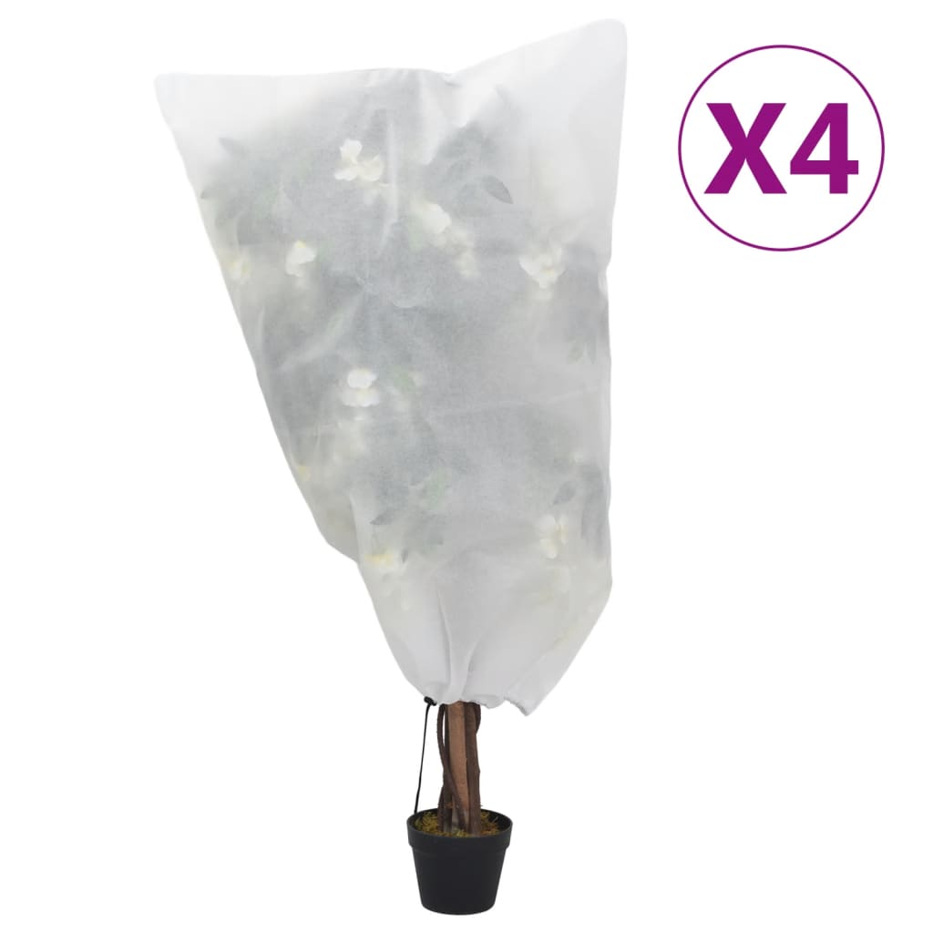 plantebeskyttelse med snore 4 stk. 70 g/m² 0,8x0,8 m