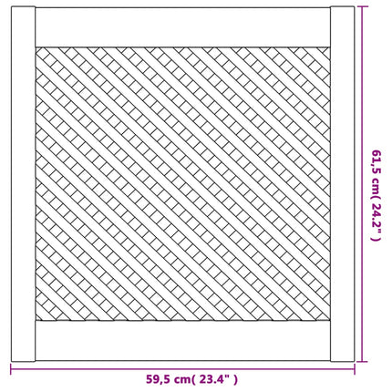 skabslåger 2 stk. 59,5x61,5 cm gitterdesign massivt fyrretræ