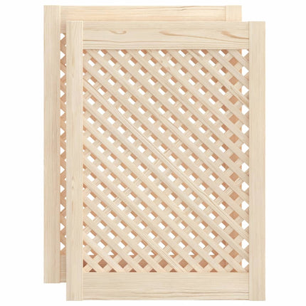 skabslåger 2 stk. 49,5x69 cm gitterdesign massivt fyrretræ
