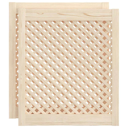 skabslåger 2 stk. 59,5x69 cm gitterdesign massivt fyrretræ
