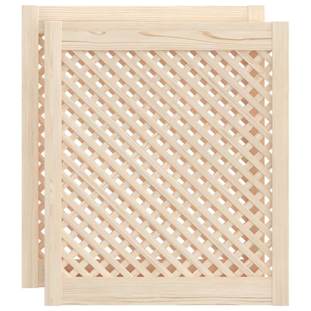 skabslåger 2 stk. 59,5x69 cm gitterdesign massivt fyrretræ