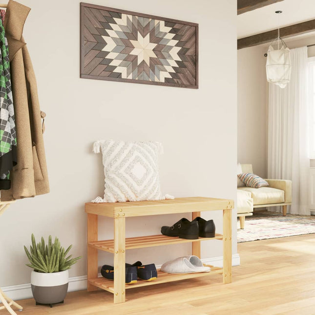skostativ med 3 hylder 70x27,5x45 cm bambus