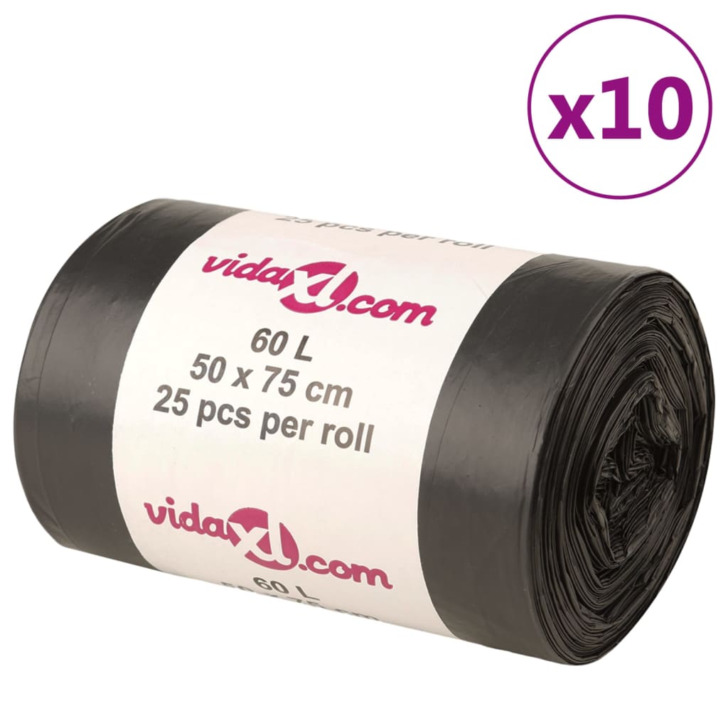 affaldsposer 250 stk. 60 l sort billede