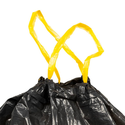 affaldsposer med lukkesnor 250 stk. 60 l sort