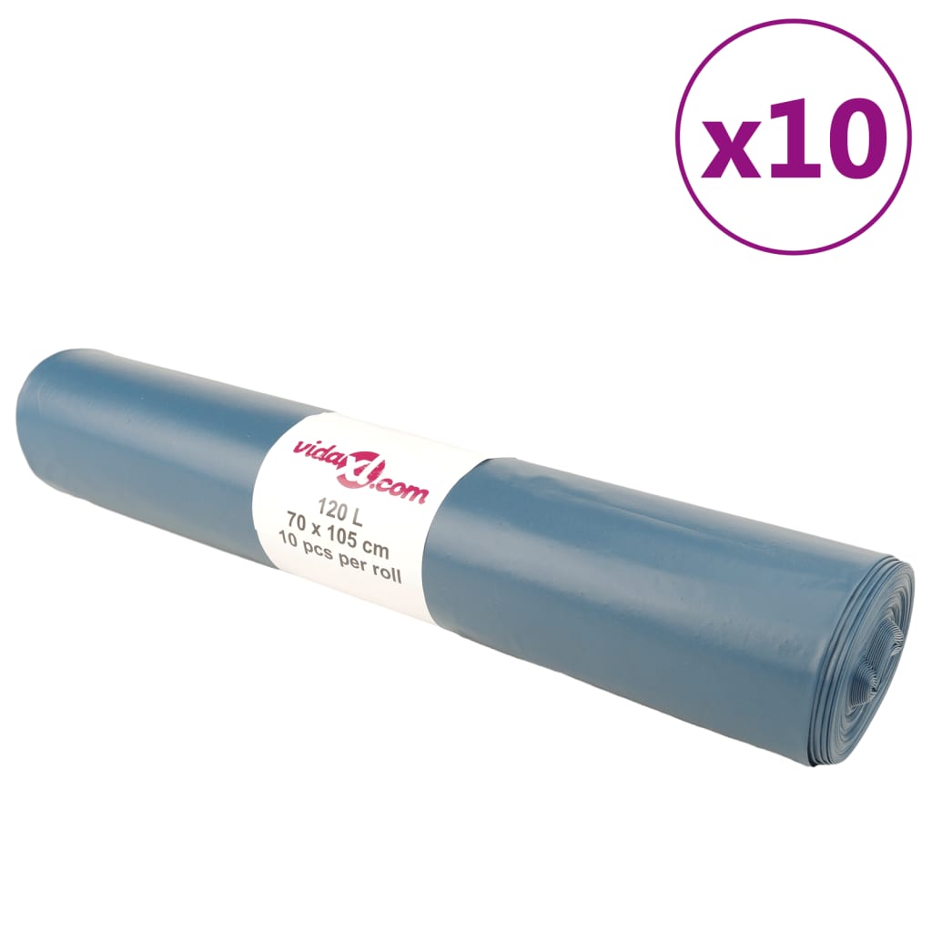 affaldsposer 100 stk. 120 l blå billede