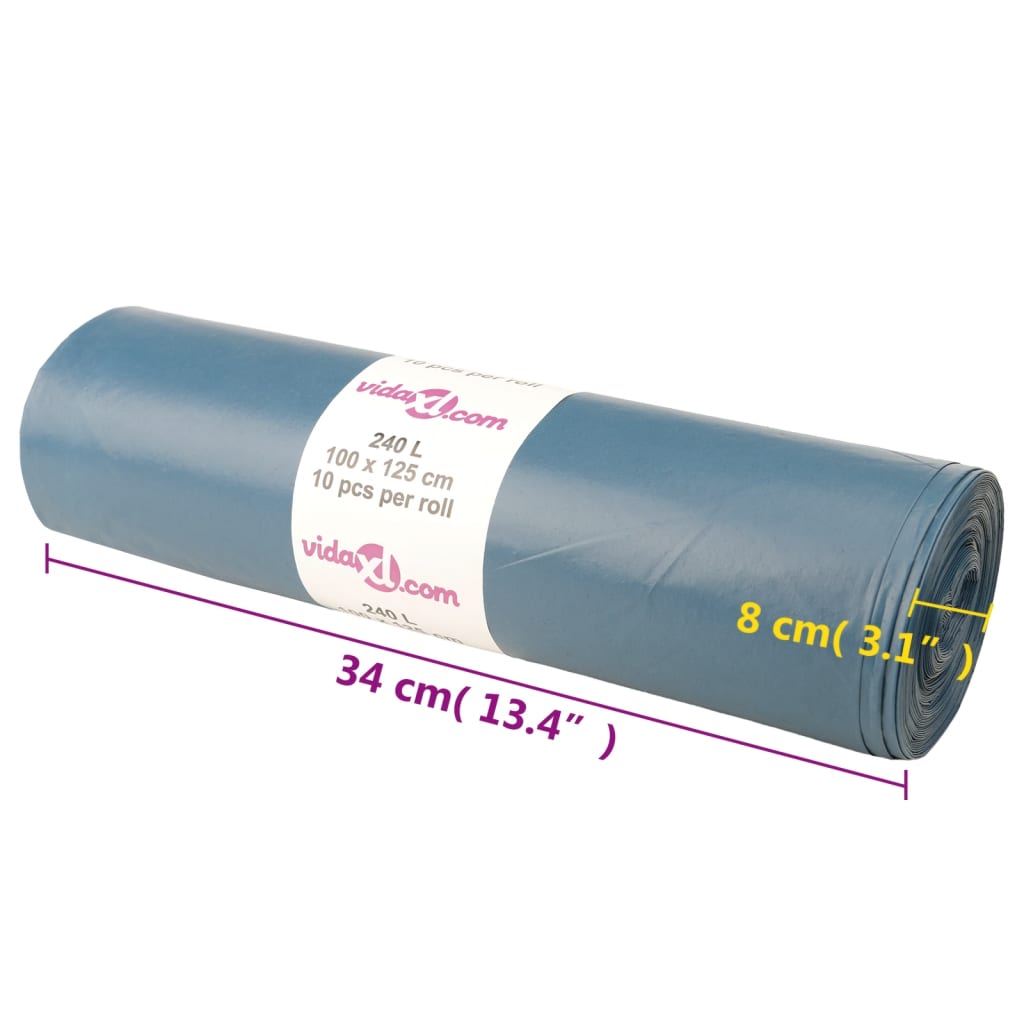 affaldsposer 100 stk. 240 l blå